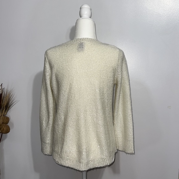 ANNE KLEIN WOMEN’S SEQUINNED KNITTED SWEATER - Picture 8 of 10